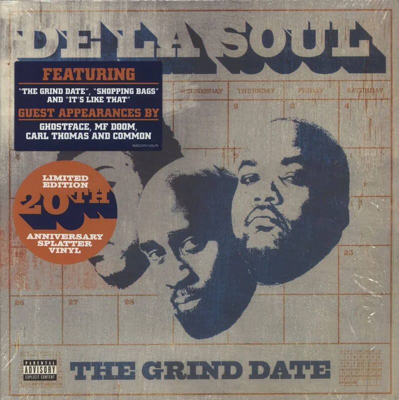 De La Soul The Grind Date - Silver, Blue & Yellow Splatter Vinyl - Stickered Shrink UK 2-LP vinyl set