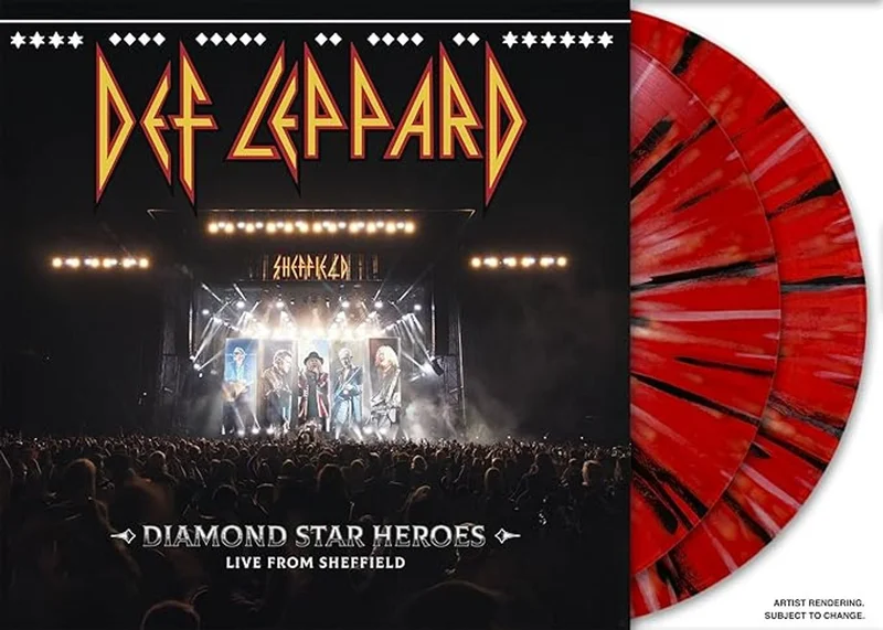 Def Leppard Diamond Star Heroes Live From Sheffield - Red With Black & White Splatter Vinyl - Sealed UK 2-LP vinyl set