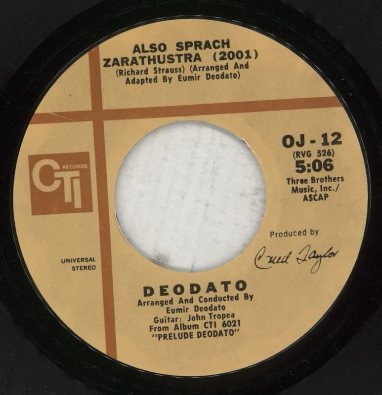 Deodato Also Sprach Zarathustra (2001) - Wide Centre UK 7" vinyl