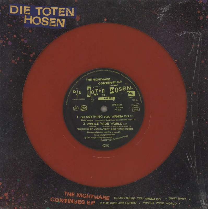 Die Toten Hosen The Nightmare Continues EP - Red viny - Opened shrink German 10" vinyl