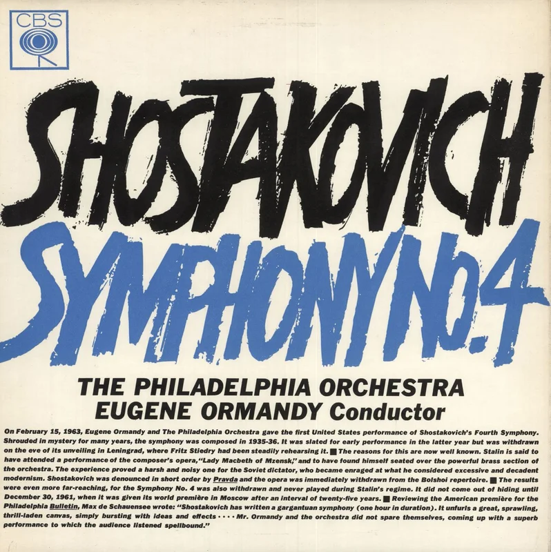 Dmitri Shostakovich Shostakovich: Symphony No. 4 UK Vinyl LP