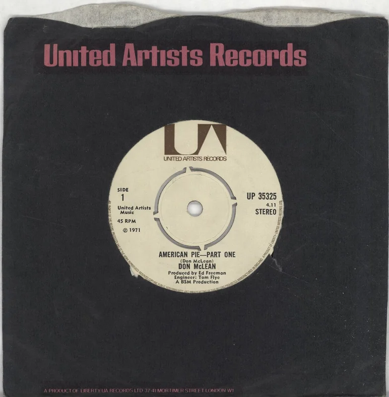 Don McLean American Pie - 4pr UK 7" vinyl