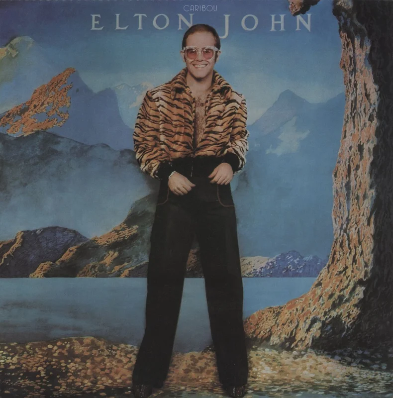 Elton John Caribou - Brown / Red Flecks Vinyl UK Vinyl LP