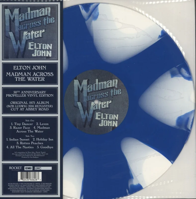 Elton John Madman Across The Water - 180gm Blue & White 'Propeller' Vinyl UK Vinyl LP