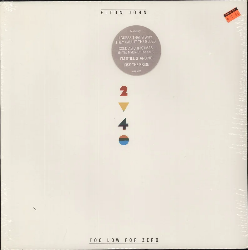 Elton John Too Low For Zero US Vinyl LP