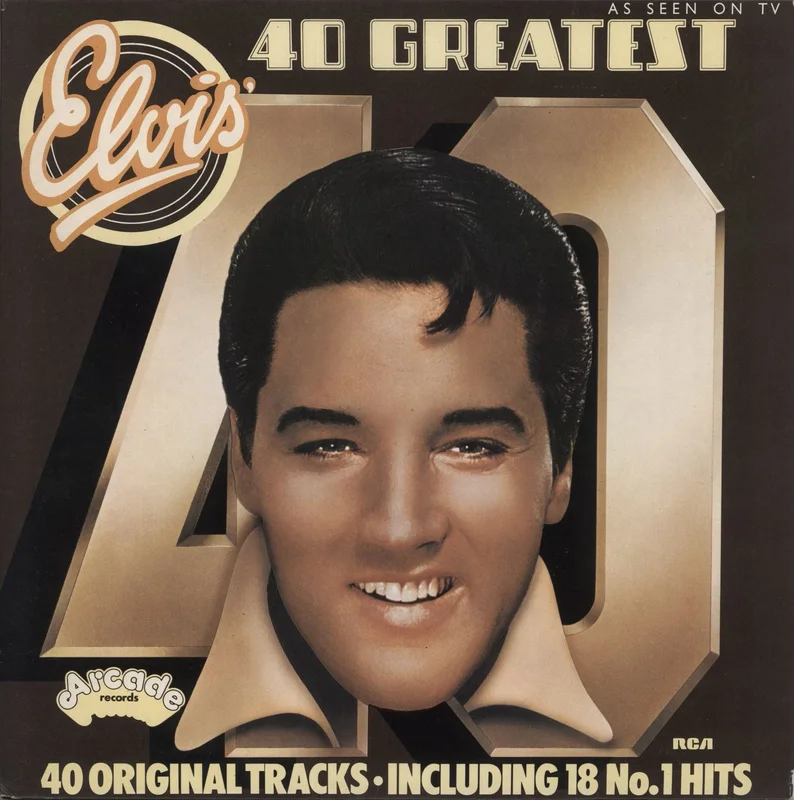 Elvis Presley 40 Greatest Hits - EX - Blue label UK 2-LP vinyl set