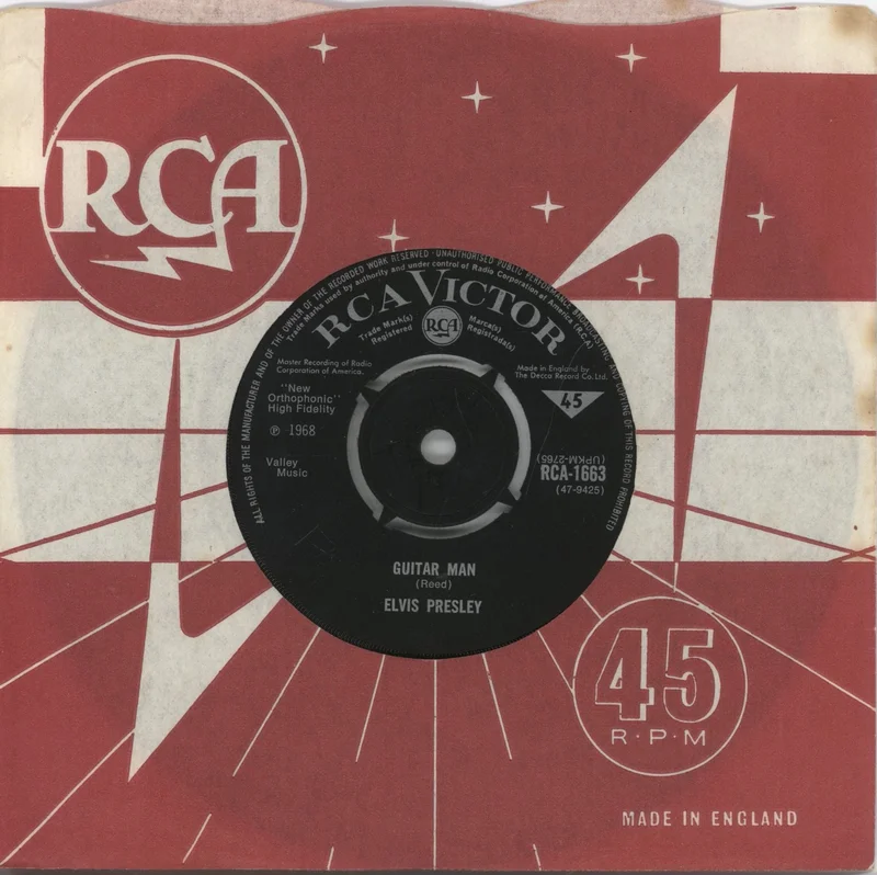 Elvis Presley Guitar Man UK 7" vinyl
