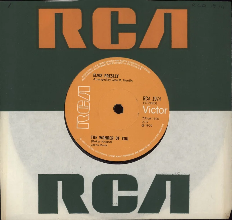 Elvis Presley The Wonder Of You - Solid UK 7" vinyl