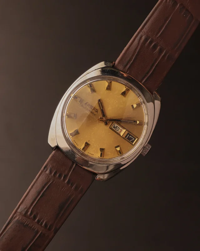 Enicar Automatic Vintage Day-Date Watch  Golden Dial (Swiss Made)