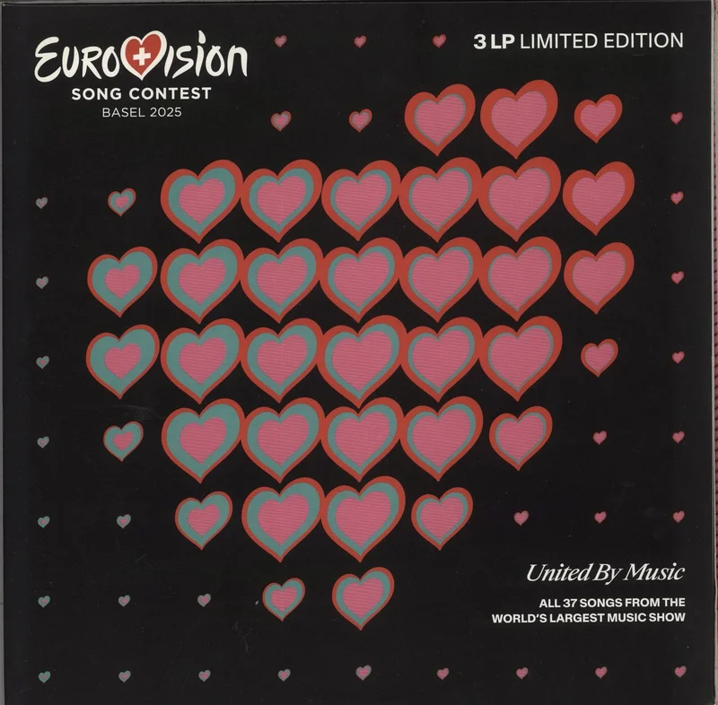 Eurovision Basel 2025 | United By Music - Red, Green & Pink Vinyl UK 3-LP vinyl set