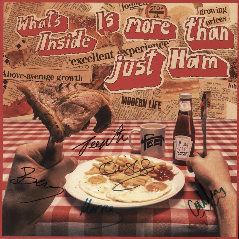 Feet What's Inside Is More Than Just Ham - Green Vinyl - Autographed Poster & Sleeve UK Vinyl LP