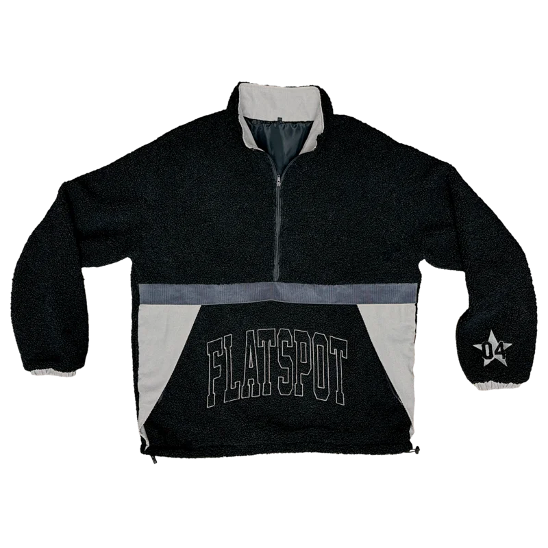 Flatspot Records - Half-Zip Embroidered Sherpa