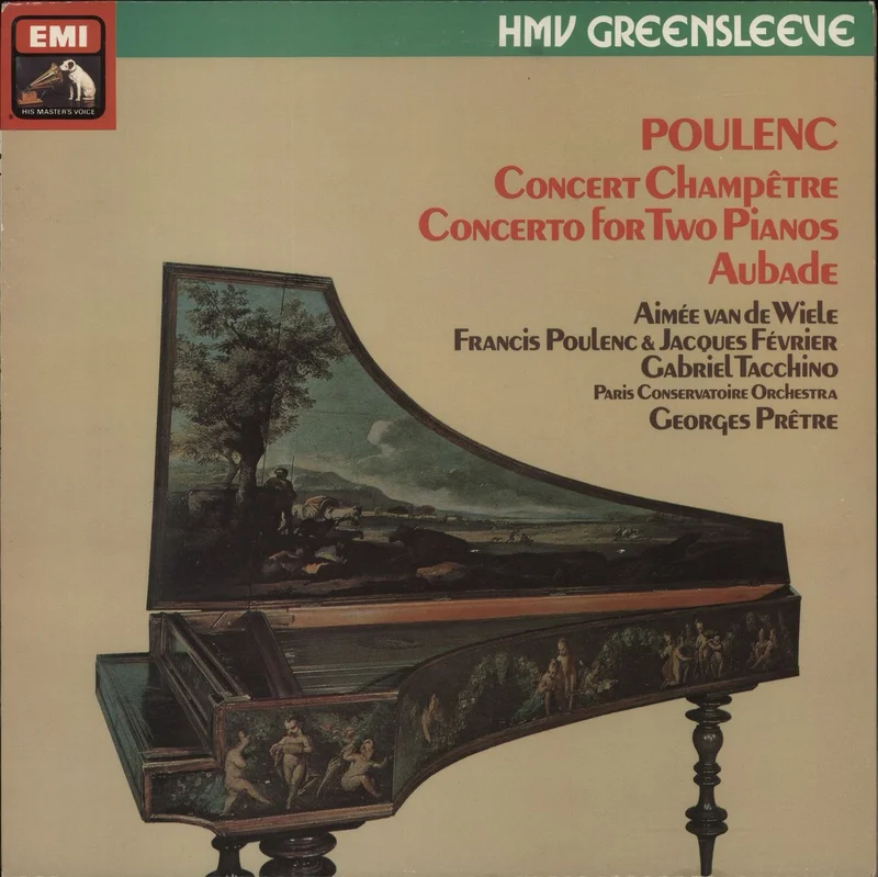 Francis Poulenc Poulenc: Concert Champtre / Concerto For Two Pianos / Aubade UK Vinyl LP