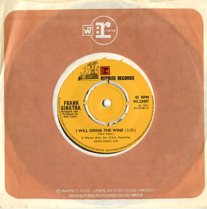 Frank Sinatra I Will Drink The Wine UK 7" vinyl