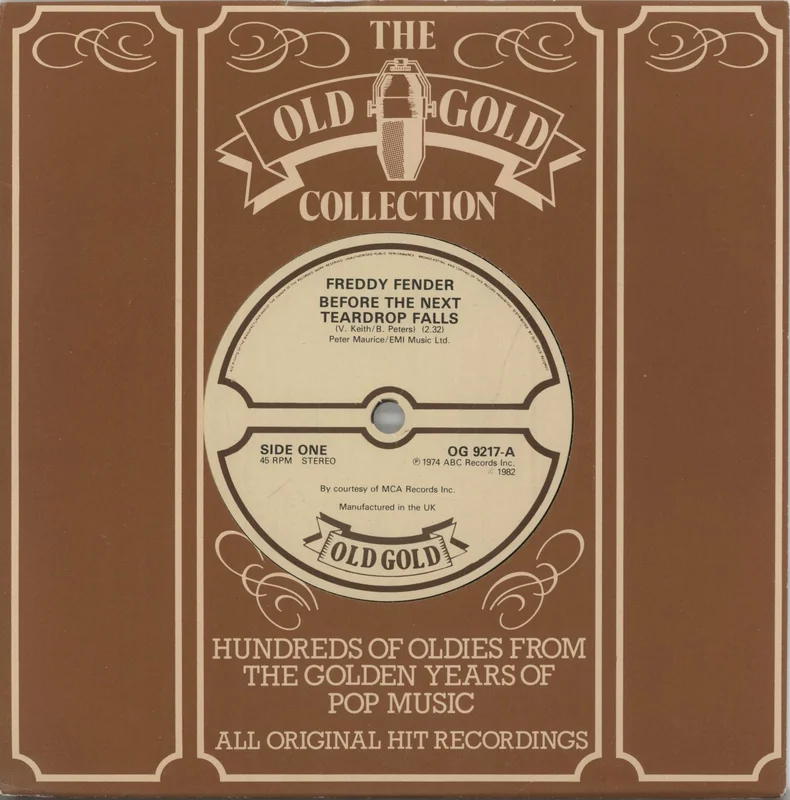 Freddy Fender Before The Next Teardrop Falls/Wasted Days And Wasted Nights UK 7" vinyl