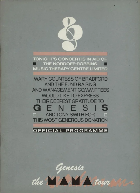 Genesis The Mama Tour - In Aid Of The Nordoff-Robbins Music Therapy Centre Limited UK Tour programme