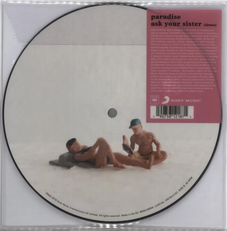 George Ezra Paradise UK 7" picture disc