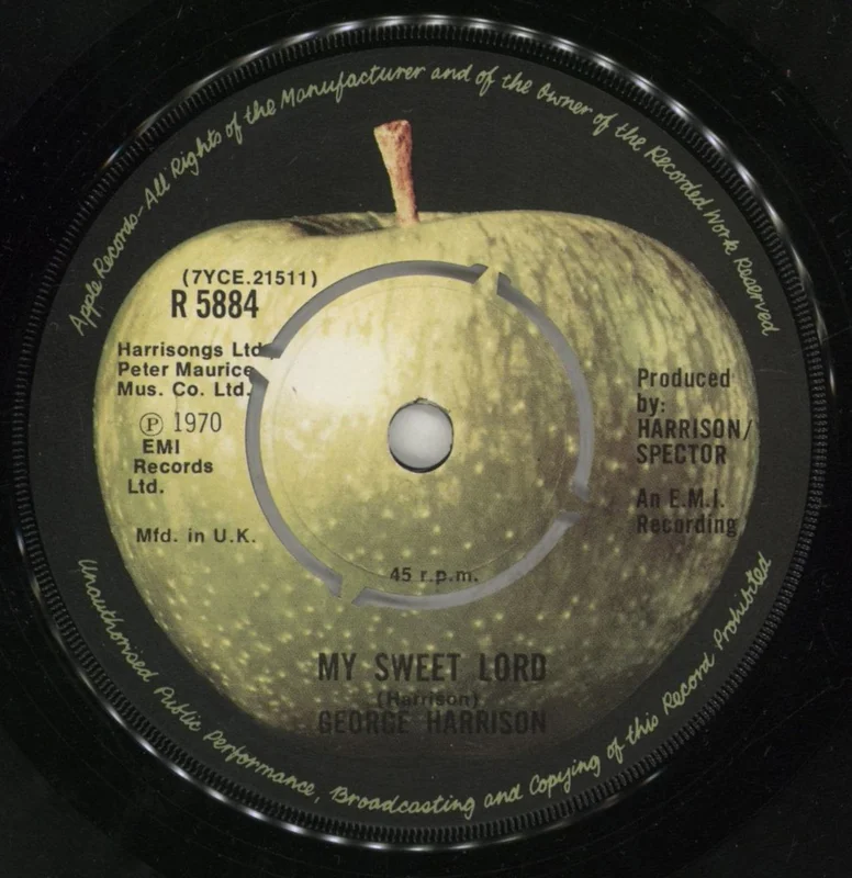 George Harrison My Sweet Lord - 1st - 4pr - Plain Sleeve UK 7" vinyl