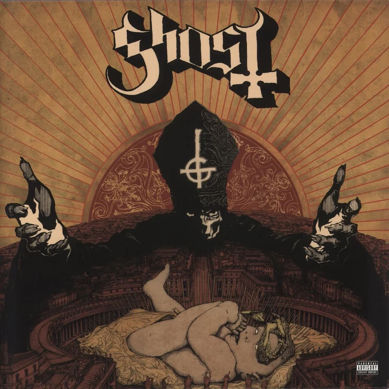 Ghost (Swedish) Infestissumam - Translucent Red + CD UK Vinyl LP