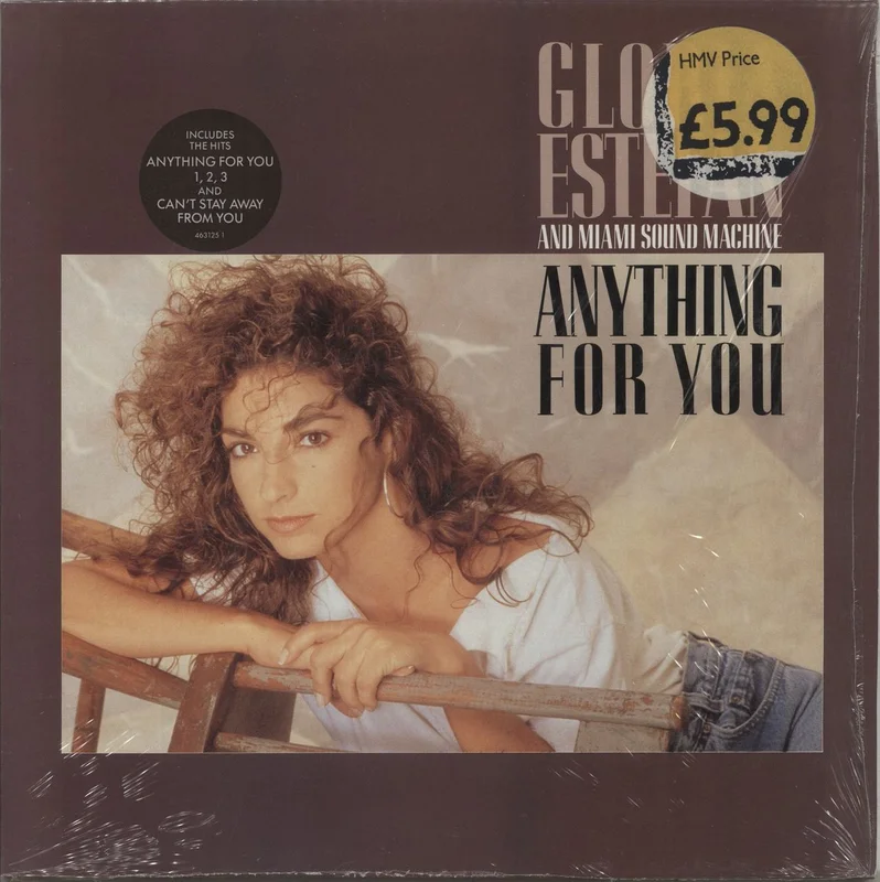 Gloria Estefan Anything For You - Circular Hype Sticker - shrink UK Vinyl LP