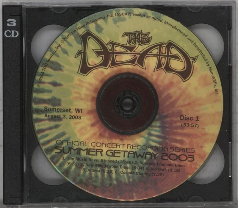 Grateful Dead Summer Getaway 2003, Somerset, WI August 3, 2003 US 3-CD set