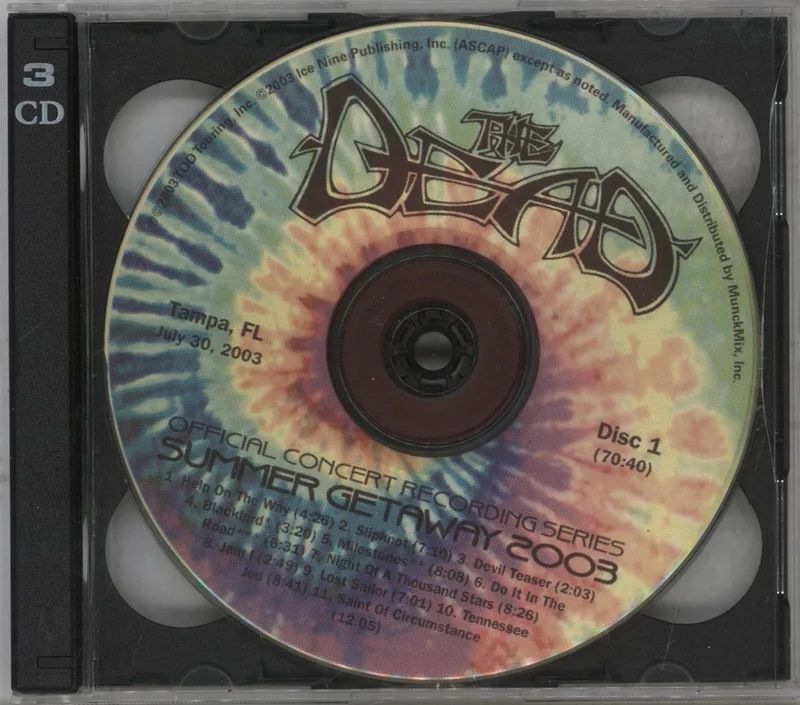 Grateful Dead Summer Getaway 2003, Tampa, FL July 30, 2003 US 3-CD set