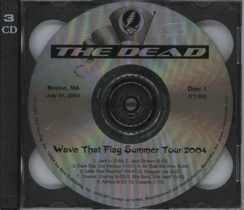 Grateful Dead Wave That Flag Summer Tour 2004, Boston, MA July 30, 2004 US 3-CD set