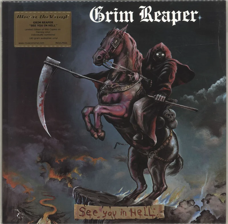 Grim Reaper See You In Hell - 180gram Flaming Vinyl + Numbered UK Vinyl LP