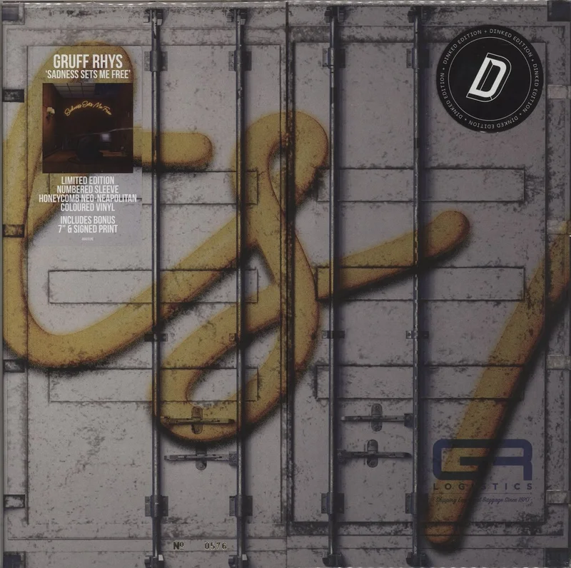 Gruff Rhys Sadness Sets Me Free - Dinked Edition - Honeycomb Neo-Neapolitan Vinyl + 7" + Autographed Print UK Vinyl LP
