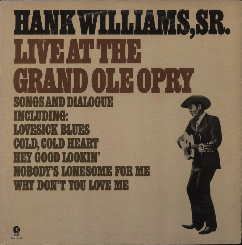 Hank Williams Live At The Grand Ole Opry US Vinyl LP