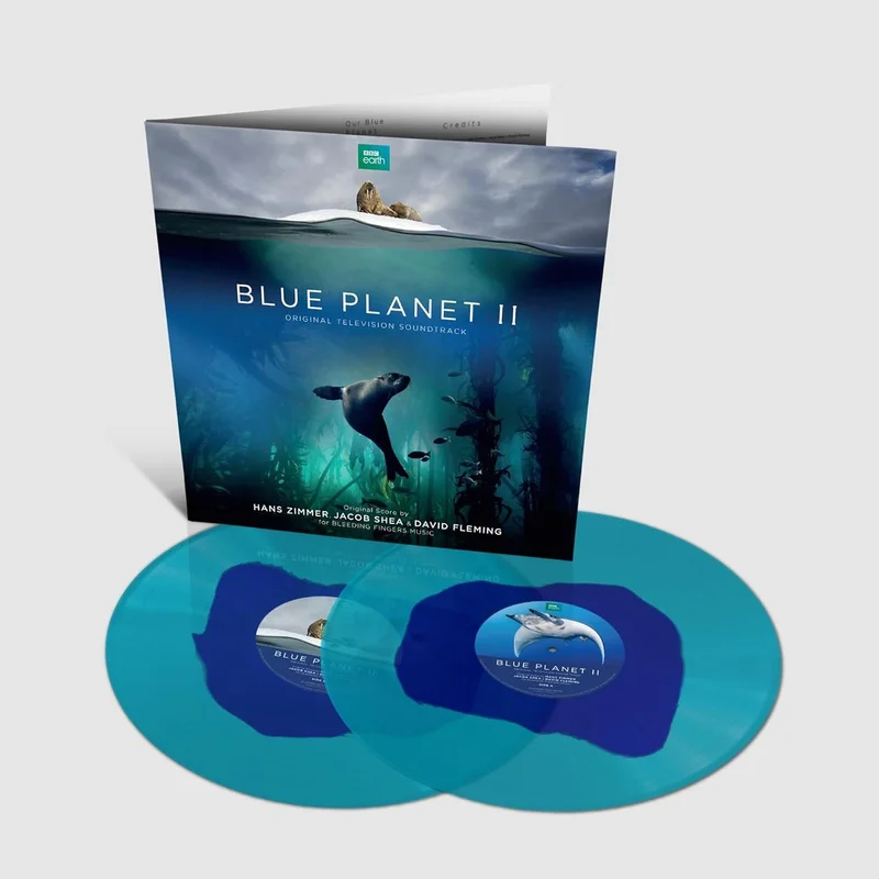 Hans Zimmer Blue Planet II - 'Deep Sea' Transparent Blue & Turquoise Vinyl + Obi UK 2-LP vinyl set