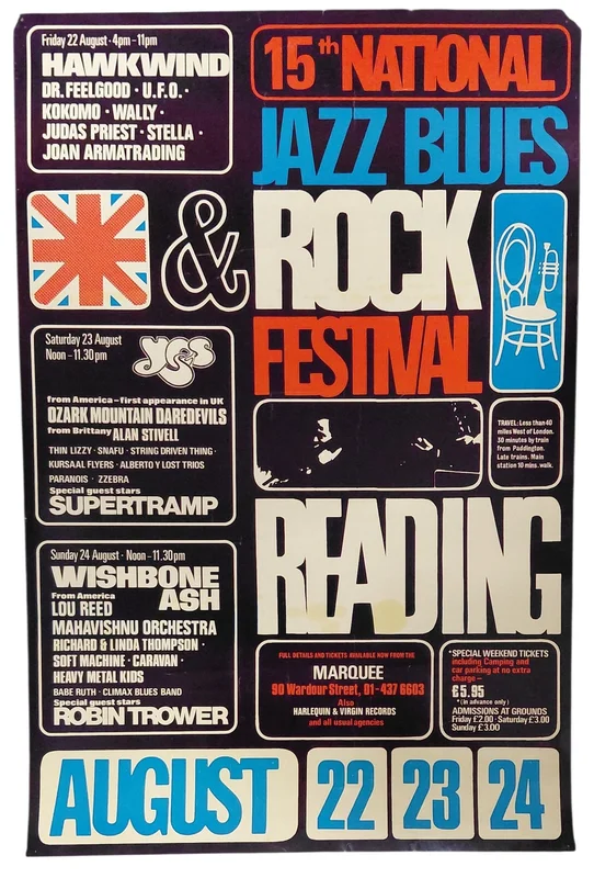 Hawkwind 15th National Jazz Blues & Rock Festival UK Poster