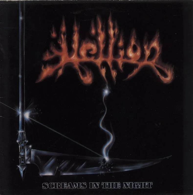 Hellion Screams In The Night + Press Insert UK Vinyl LP
