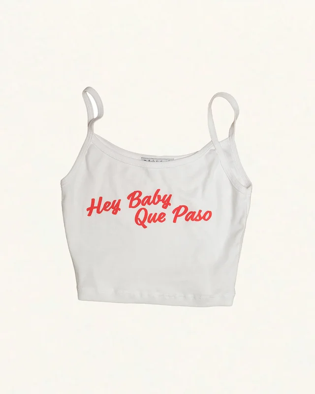 Hey Baby Spaghetti Crop Tank - LAST CHANCE!