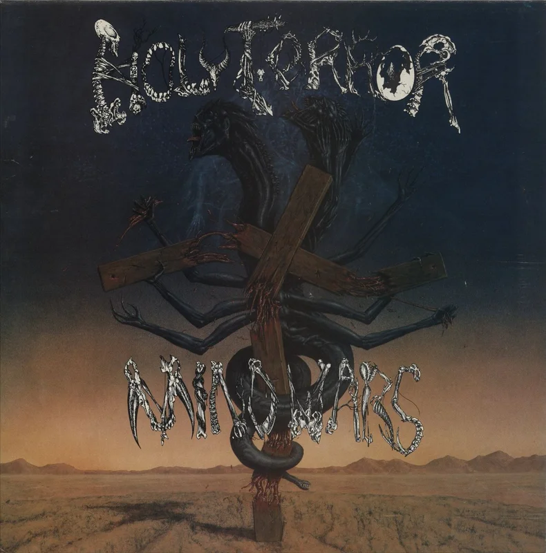 Holy Terror Mind Wars + PR Sheets UK Vinyl LP