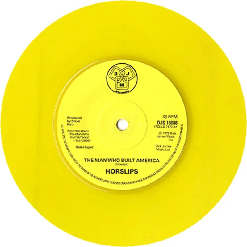 Horslips The Man Who Built America - Yellow Vinyl UK 7" vinyl