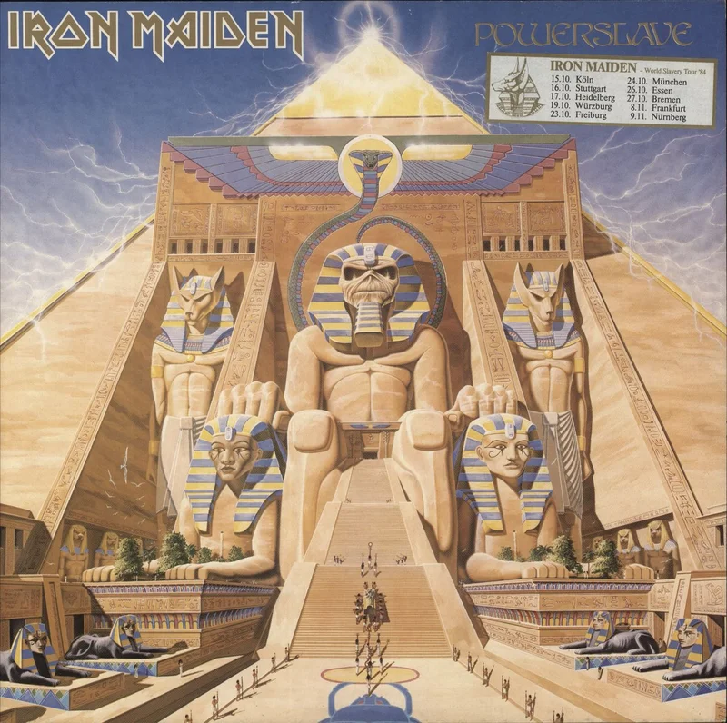 Iron Maiden Powerslave - German Tour Dates Sticker German Vinyl LP