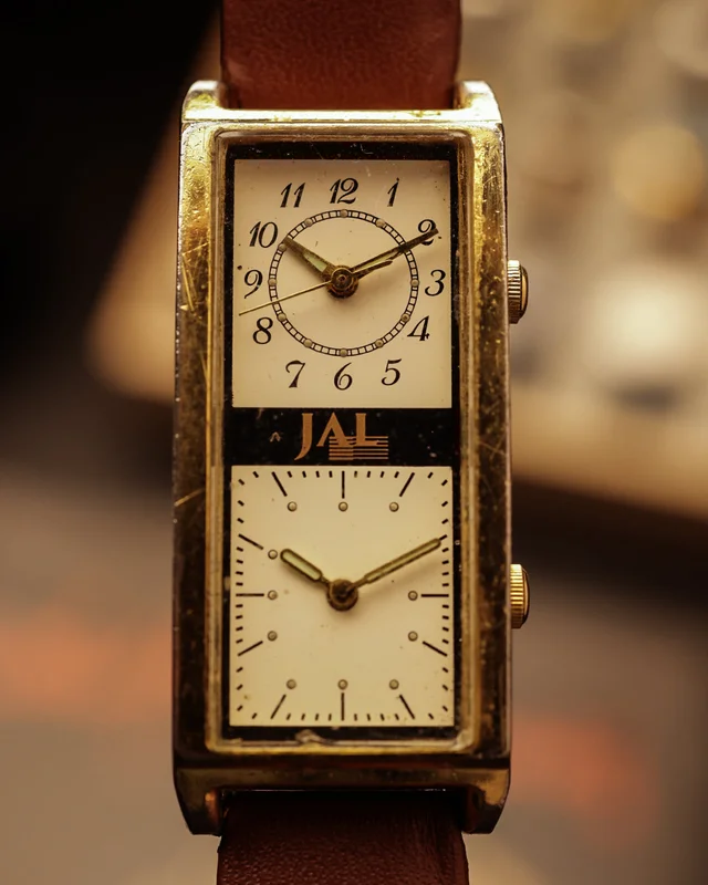 JAL Dual Dial Rectangular Watch  [24x39mm] Quartz