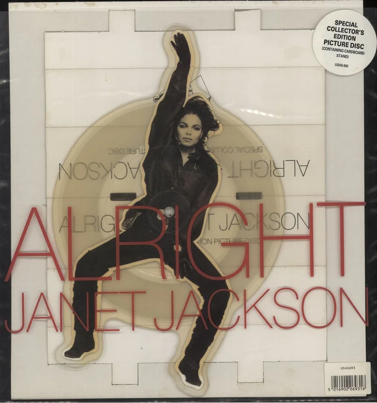 Janet Jackson Alright - Complete - EX UK Shaped picture disc