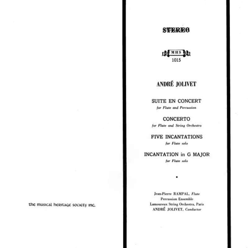 Jean-Pierre Rampal, Orchestre Cordes De L'Association Des Concerts Lamoureux, Andr Jolivet - Andre Jolivet