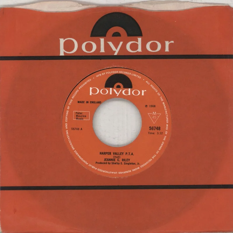 Jeannie C. Riley Harper Valley P.T.A. - wide UK 7" vinyl