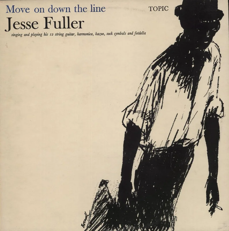 Jesse Fuller Move On Down The Line - 1st - EX UK Vinyl LP