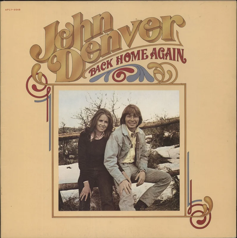 John Denver Back Home Again - Textured Sleeve UK Vinyl LP