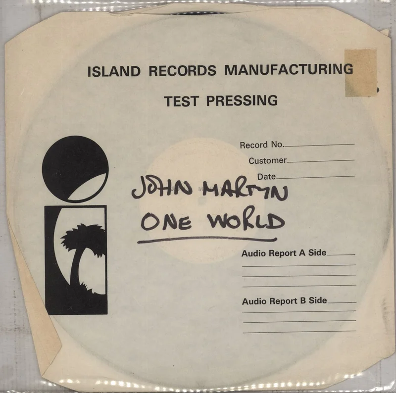 John Martyn One World - Test Pressing UK Vinyl LP