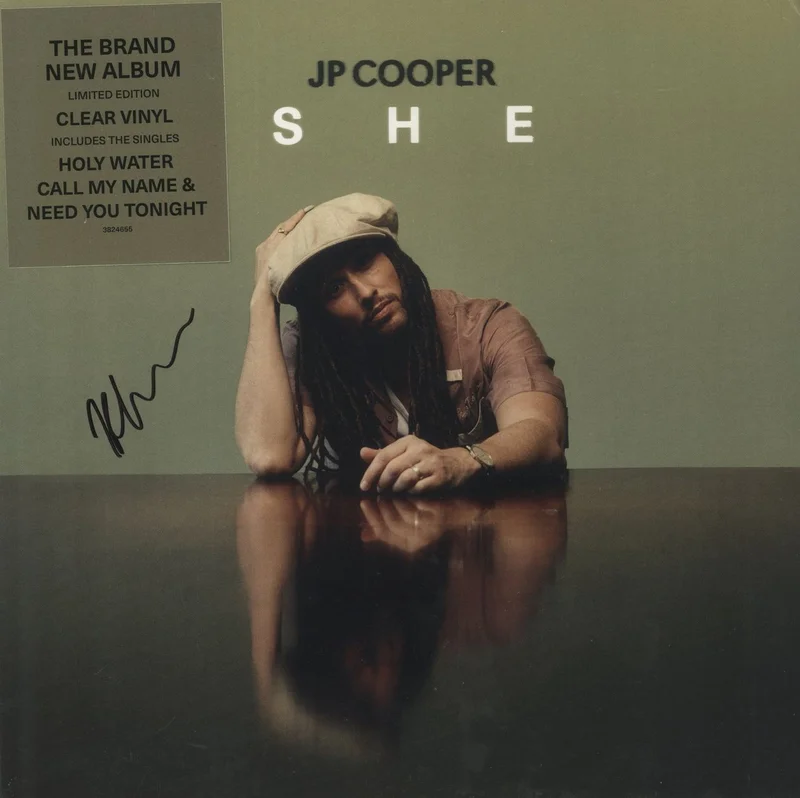 JP Cooper She - Clear Vinyl - Autographed UK Vinyl LP