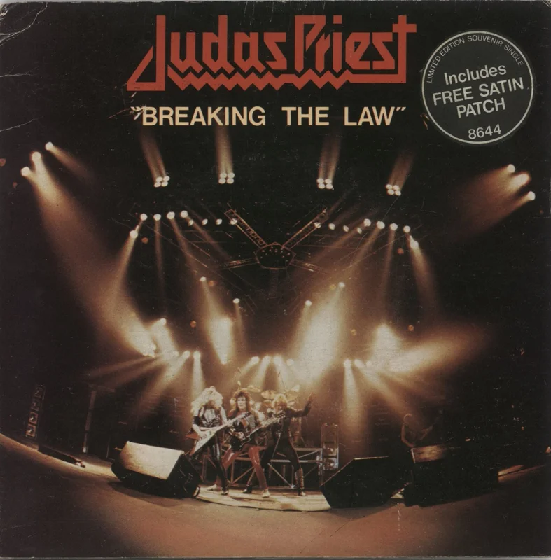 Judas Priest Breaking The Law + Patch - EX UK 7" vinyl