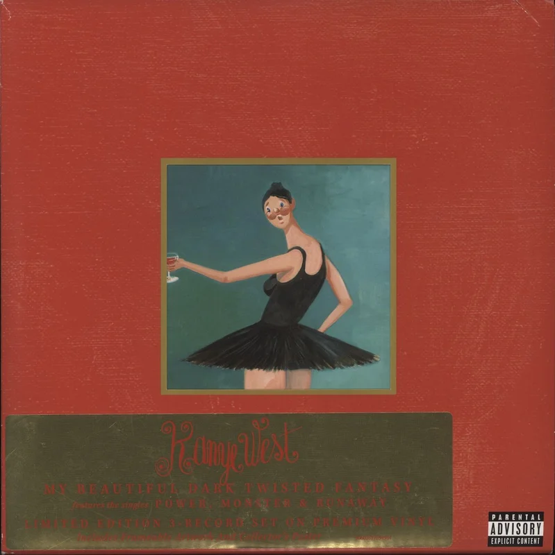 Kanye West My Beautiful Dark Twisted Fantasy - VG UK 3-LP vinyl set