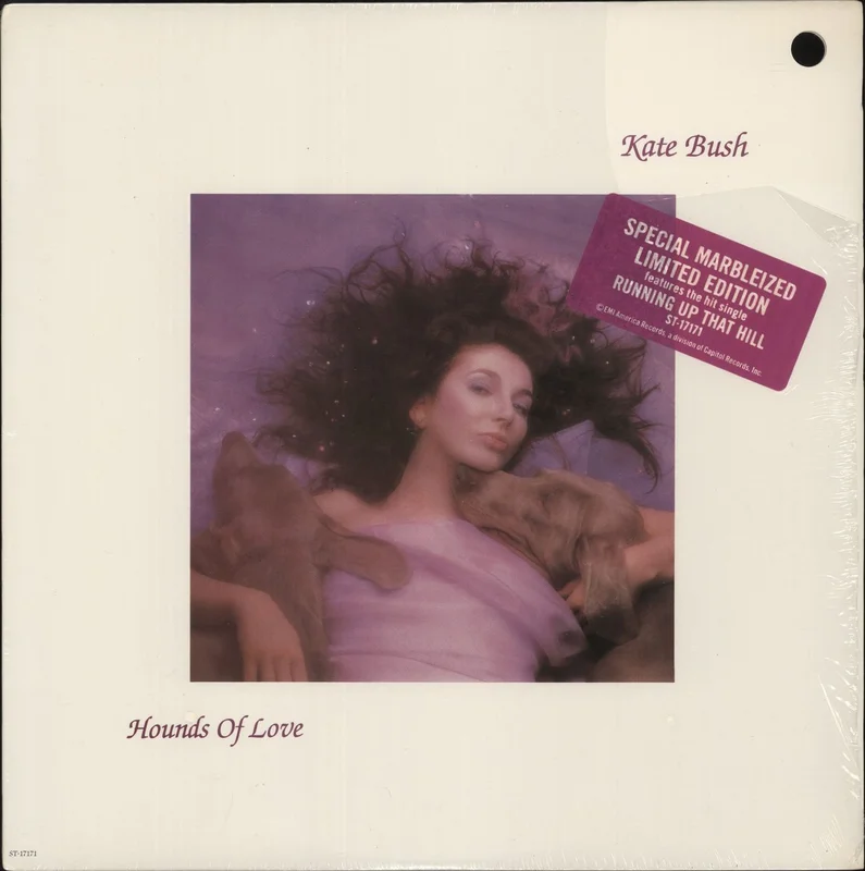Kate Bush Hounds Of Love - Grey Marbled Vinyl + Promo Punch-hole & Shrink with Sticker US Vinyl LP