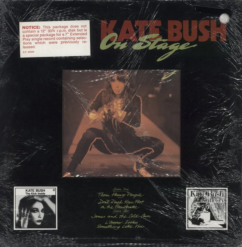 Kate Bush On Stage - 12" Frame Sleeve - Shrink Canadian 7" vinyl