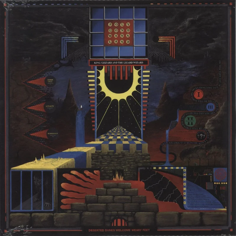 King Gizzard And The Lizard Wizard Polygondwanaland - Dayglo Pink & Black Splatter - Sealed Australian Vinyl LP